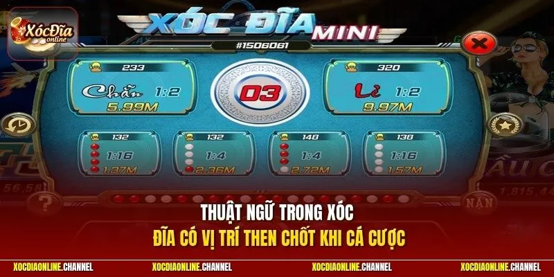 Thuật ngữ trong xóc đĩa có vị trí then chốt khi cá cược